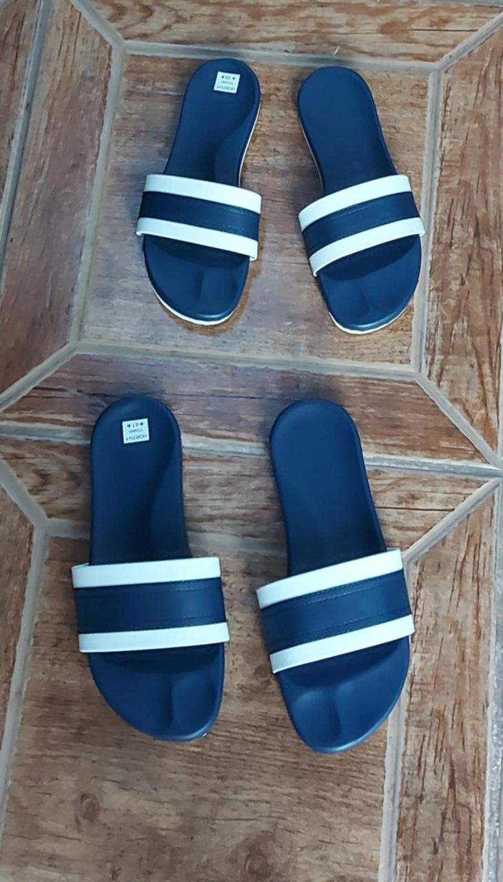 Csíkos papucs KÉK-FEHÉR csíkos új model